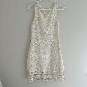 Dainty hooligan white lace mini dress (S)